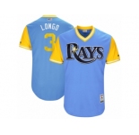 Men's 2017 Little League World Series Rays #3 Evan Longoria Longo Light Blue Jersey