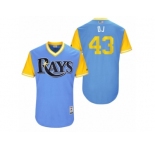 Men's 2017 Little League World Series Rays Dan Jennings #43 DJ Light Blue Jersey