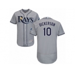 Men's Majestic Tampa Bay Rays #10 Corey Dickerson Grey Flexbase Authentic Collection MLB Jersey
