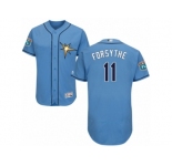 Men's Majestic Tampa Bay Rays #11 Logan Forsythe Light Blue Flexbase Authentic Collection MLB Jersey