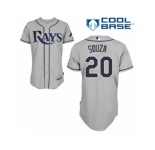 Men's Majestic Tampa Bay Rays #20 Steven Souza Authentic Grey Road Cool Base MLB Jersey