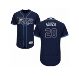 Men's Majestic Tampa Bay Rays #20 Steven Souza Navy Blue Flexbase Authentic Collection MLB Jersey