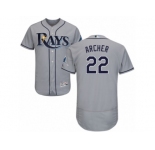 Men's Majestic Tampa Bay Rays #22 Chris Archer Grey Flexbase Authentic Collection MLB Jersey