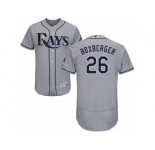 Men's Majestic Tampa Bay Rays #26 Brad Boxberger Grey Flexbase Authentic Collection MLB Jersey