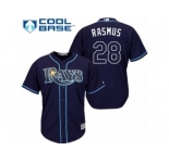 Men's Majestic Tampa Bay Rays #28 Colby Rasmus Replica Navy Blue Alternate Cool Base MLB Jersey