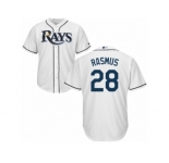 Men's Majestic Tampa Bay Rays #28 Colby Rasmus Replica White Home Cool Base MLB Jersey