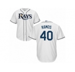 Men's Majestic Tampa Bay Rays #40 Wilson Ramos Replica White Home Cool Base MLB Jersey