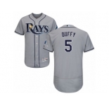 Men's Majestic Tampa Bay Rays #5 Matt Duffy Grey Flexbase Authentic Collection MLB Jersey