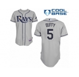 Men's Majestic Tampa Bay Rays #5 Matt Duffy Replica Grey Road Cool Base MLB Jersey