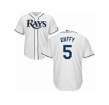 Men's Majestic Tampa Bay Rays #5 Matt Duffy Replica White Home Cool Base MLB Jersey
