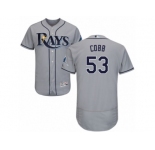 Men's Majestic Tampa Bay Rays #53 Alex Cobb Grey Flexbase Authentic Collection MLB Jersey