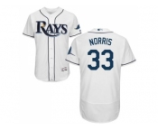 Tampa Bay Rays #33 Derek Norris White Flexbase Authentic Collection Stitched MLB Jersey