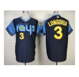 mlb jerseys tampa bay rays #3 longoria blue m&n