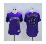 Men Colorado Rockies #19 Charlie Blackmon Majestic Purple Flexbase Authentic Collection Player Jersey