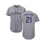 Men Colorado Rockies #21 Kyle Freeland Grey Flexbase Authentic Collection Stitched MLB Jersey