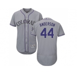 Men Colorado Rockies #44 Tyler Anderson Grey Flexbase Authentic Collection Stitched MLB Jersey