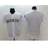 Men Colorado Rockies blank Majestic White Flexbase Authentic Collection Jersey