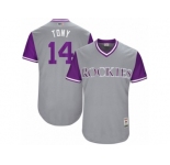 Men's 2017 Little League World Series Rockies #14 Tony Wolters Tony Gray Jersey