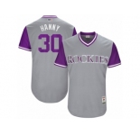 Men's 2017 Little League World Series Rockies #30 Ryan Hanigan Hanny Gray Jersey