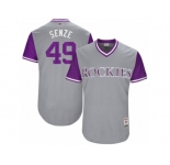 Men's 2017 Little League World Series Rockies Antonio Senzatela #49 Senze Gray Jersey