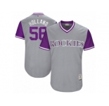 Men's 2017 Little League World Series Rockies Greg Holland #56 Holland Gray Jersey
