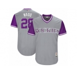 Men's 2017 Little League World Series Rockies Nolan Arenado #28 Nado Gray Jersey