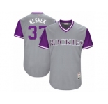 Men's 2017 Little League World Series Rockies Pat Neshek #37 Neshek Gray Jersey
