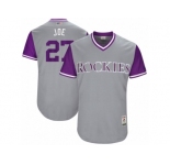 Men's 2017 Little League World Series Rockies Trevor Story #27 Joe Gray Jersey