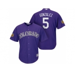 Men's Colorado Rockies #5 Carlos Gonzalez 2017 Spring Training Cool Base Stitched MLB Jersey