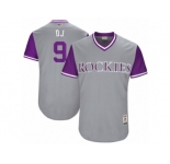 Men's Colorado Rockies DJ LeMahieu #9 DJ Majestic Gray 2017 Players Weekend Authentic Jersey