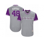 Men's Colorado Rockies German Marquez #48 Marque Majestic Gray 2017 Players Weekend Authentic Jersey