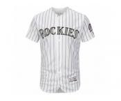 Men's Colorado Rockies Majestic Blank White Flexbase Authentic Collection Team Jersey