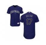 Men's Majestic Colorado Rockies #17 Todd Helton Purple Flexbase Authentic Collection MLB Jersey