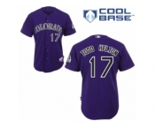 Men's Majestic Colorado Rockies #17 Todd Helton Replica Purple Alternate 1 Cool Base MLB Jersey