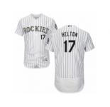 Men's Majestic Colorado Rockies #17 Todd Helton White Flexbase Authentic Collection MLB Jersey