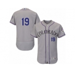 Men's Majestic Colorado Rockies #19 Charlie Blackmon Grey Flexbase Authentic Collection MLB Jersey