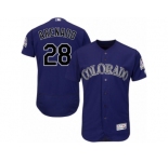 Men's Majestic Colorado Rockies #28 Nolan Arenado Purple Flexbase Authentic Collection MLB Jersey