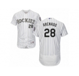 Men's Majestic Colorado Rockies #28 Nolan Arenado White Flexbase Authentic Collection MLB Jersey