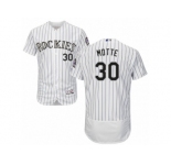 Men's Majestic Colorado Rockies #30 Jason Motte White Flexbase Authentic Collection MLB Jersey