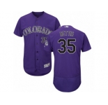 Men's Majestic Colorado Rockies #35 Chad Bettis Purple Flexbase Authentic Collection MLB Jersey