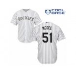 Men's Majestic Colorado Rockies #51 Jake McGee Authentic White Home Cool Base MLB Jersey