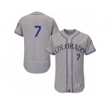 Men's Majestic Colorado Rockies #7 Jose Reyes Grey Flexbase Authentic Collection MLB Jersey