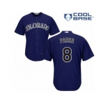 Men's Majestic Colorado Rockies #8 Gerardo Parra Replica Purple Alternate 1 Cool Base MLB Jersey