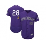 men's Colorado Rockies #28 Nolan Arenado Purple 2017 Spring Training Flexbase Authentic Collection Stitched Baseball Jersey