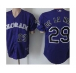 mlb jerseys colorado rockies #29 de la rosa purple