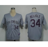 mlb jerseys colorado rockies #34 belisle grey(cool base)(blue strip)