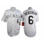 mlb jerseys colorado rockies #6 dickerson white[blue stripe]