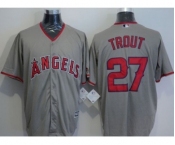 Los Angeles Angels Of Anaheim #27 Mike Trout Grey New Cool Base Stitched Baseball Jersey