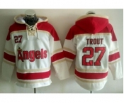 Los Angeles Angels Of Anaheim #27 Mike Trout White Sawyer Hooded Sweatshirt Baseball Hoodie