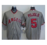Los Angeles Angels Of Anaheim #5 Albert Pujols Grey New Cool Base Stitched Baseball Jersey
